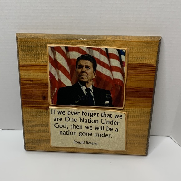 Decor | Ronald Reagan Wooden Plaque | Wall Art | History | Handmade | Vintage - Picture 5 of 9